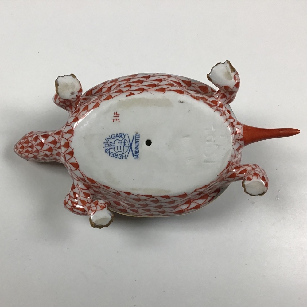 Herend Rust Fishnet Turtle with Colorful Shell - Picture 8 of 8